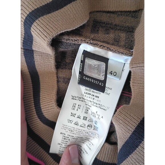 FENDI Brown Zucca Monogram Knit Crop Top & Leggings Set | Size US 4 / IT 40 - Picture 11 of 14